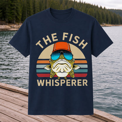 The Fish Whisperer Bass in Sunglasses Funny Fishing T-Shirt