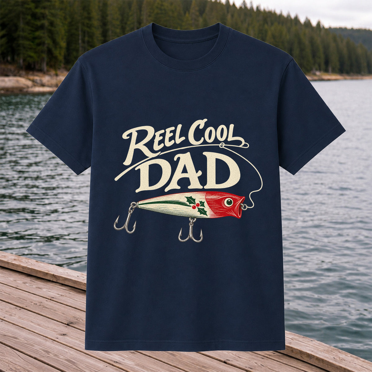 Reel Cool Dad Fishing Lure Graphic T-Shirt
