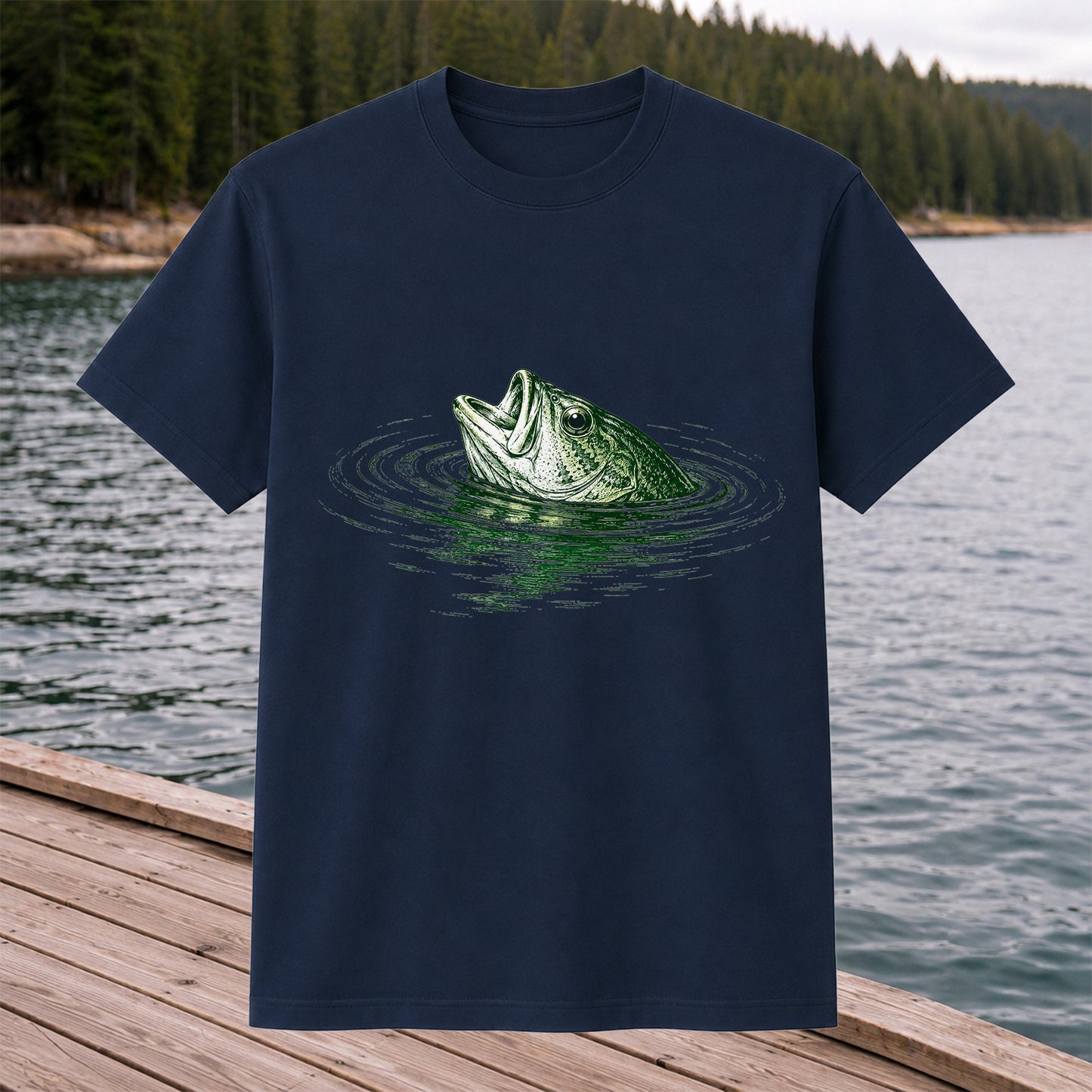 Bass Fishing T-Shirt, Vintage Largemouth Bass Graphic Tee for Anglers