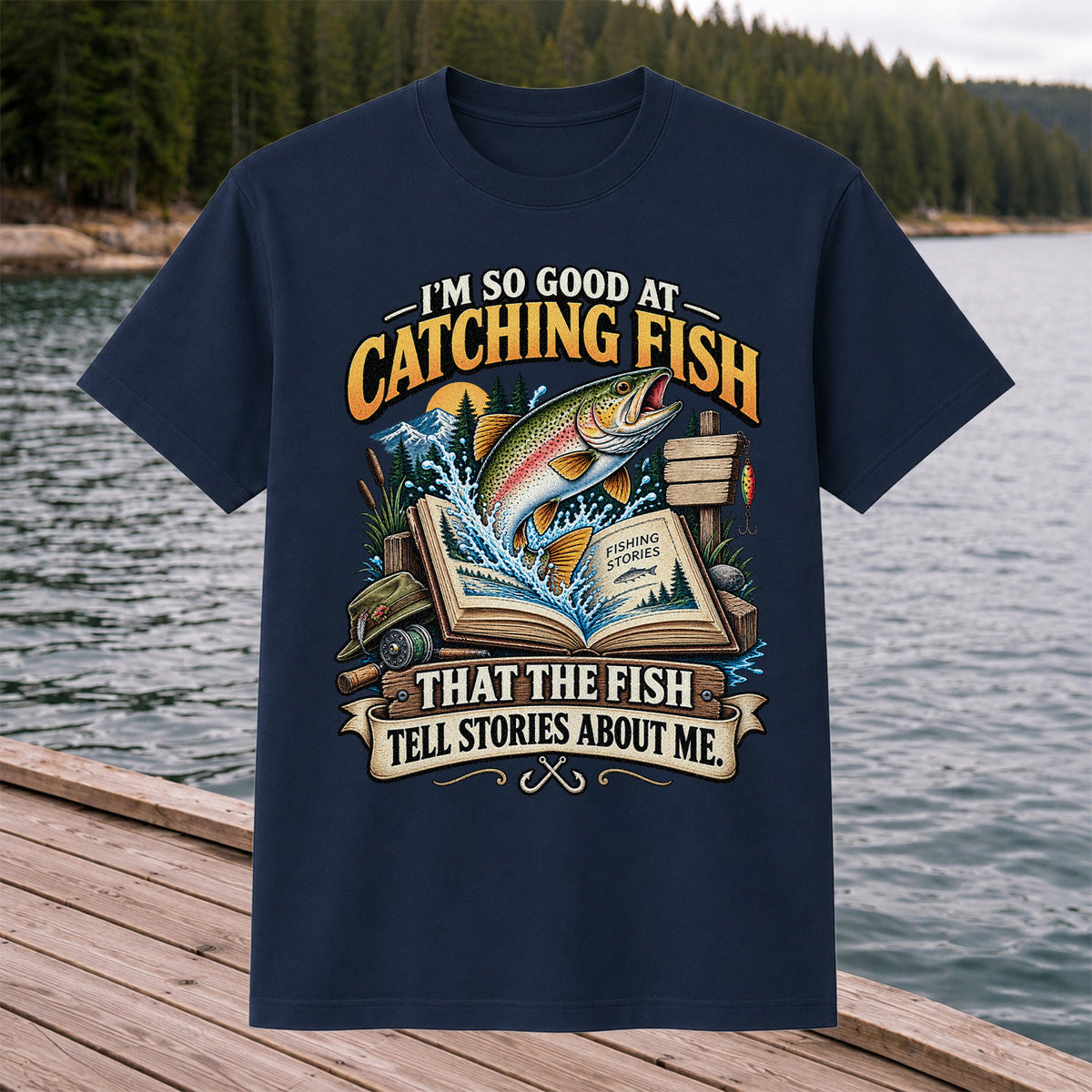 I'm So Good at Catching Fish That the Fish Tell Stories About Me Trout T-Shirt