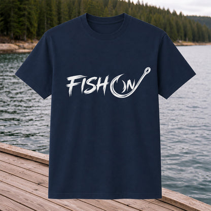 Fish On Fishing Hook Graphic T-Shirt
