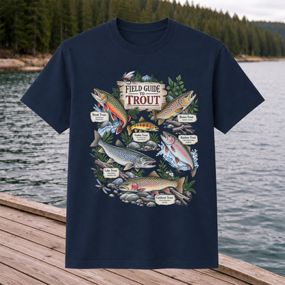 Field Guide to Trout Vintage Freshwater Fishing Graphic T-Shirt