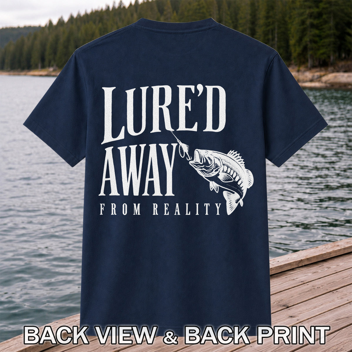 Largemouth Bass Fishing Lure Graphic T-Shirt | Back Print