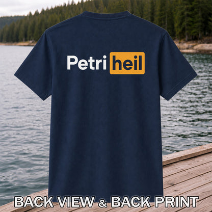 Petri Heil Fishing Logo Graphic T-Shirt | Back Print