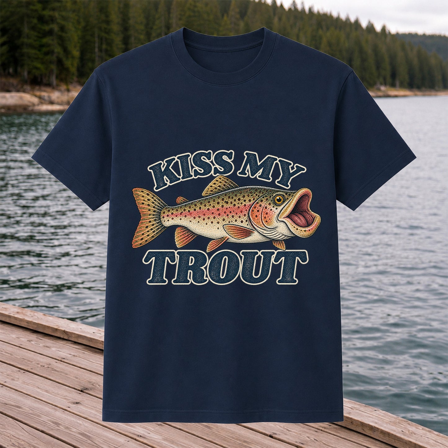 Kiss My Trout Funny Trout Fishing T-Shirt
