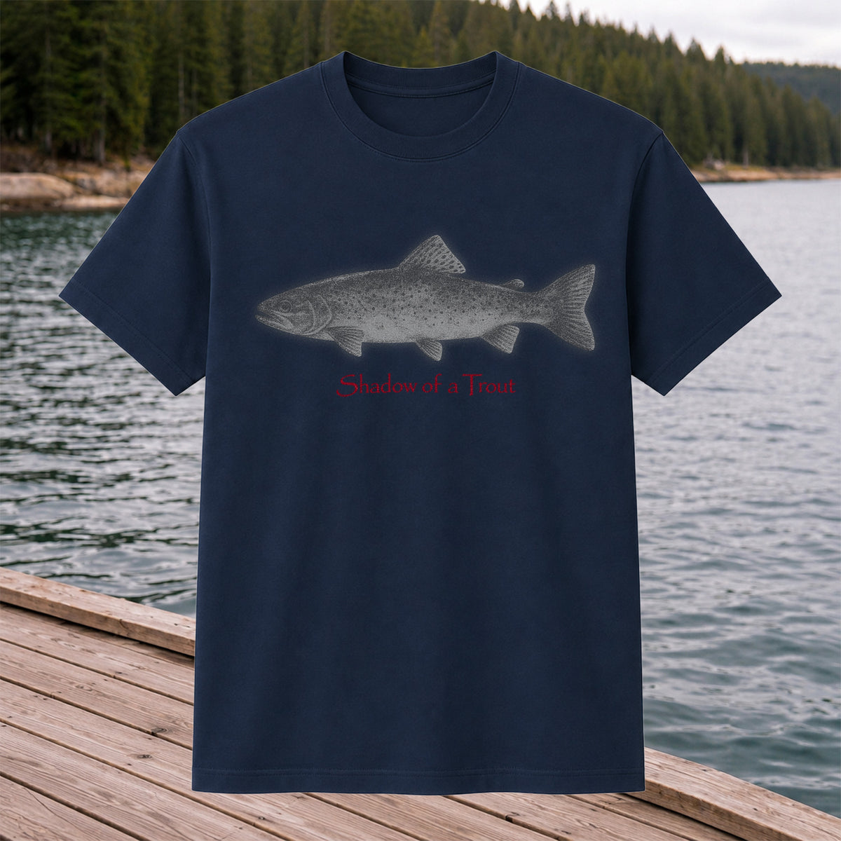 Shadow of a Trout Minimalist Trout Fishing Graphic T-Shirt