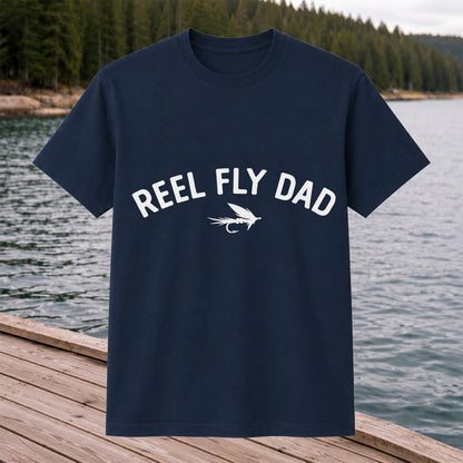 Reel Fly Dad Fly Fishing Lure Graphic T-Shirt