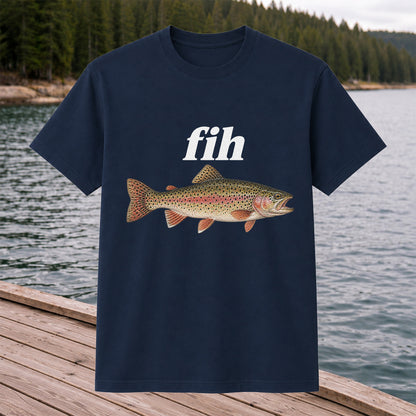 Fih Rainbow Trout Minimalist Fishing Graphic T-Shirt