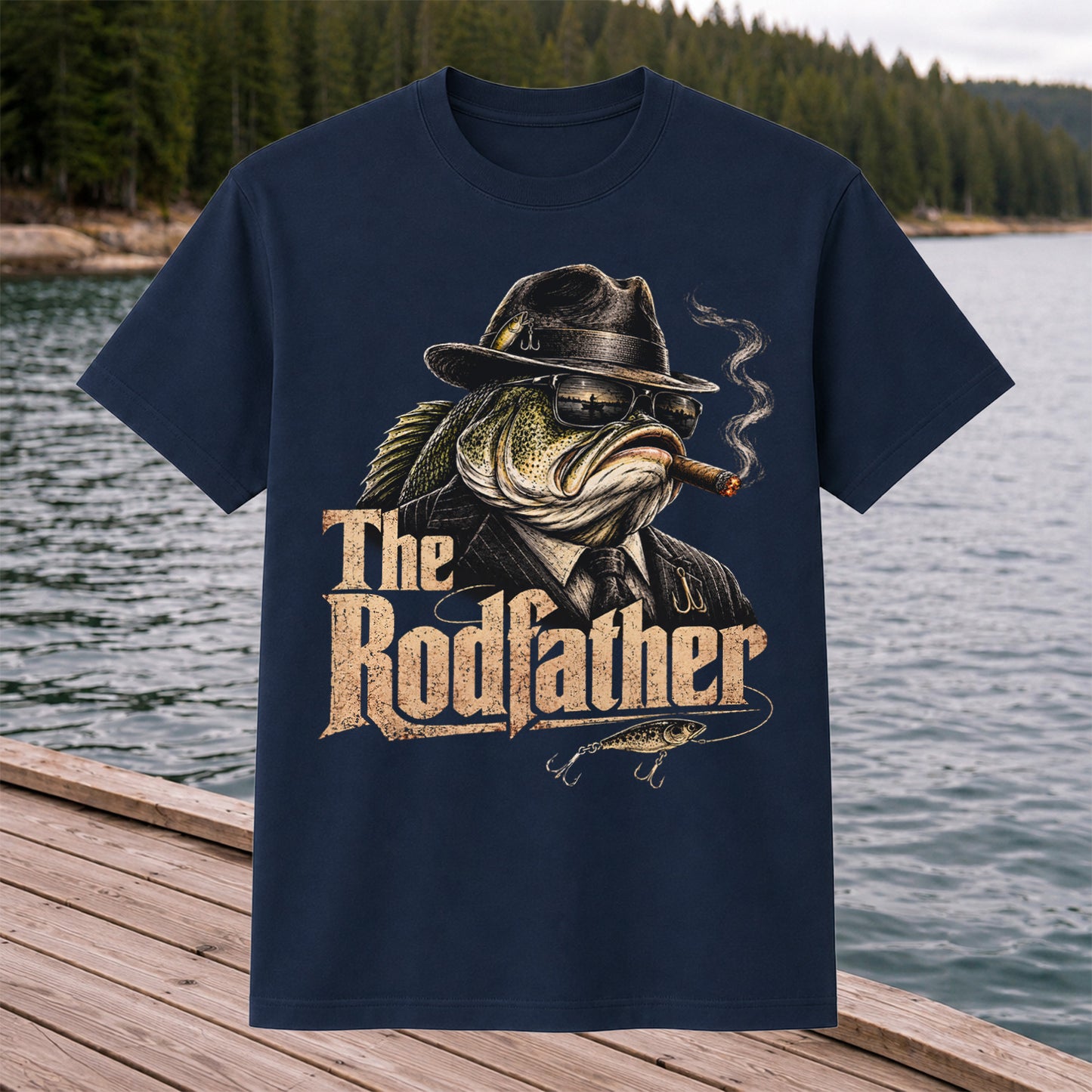 The Rodfather Funny Bass Fishing Shirt