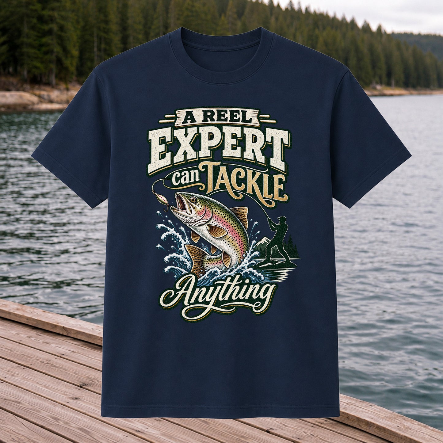 A Reel Expert Can Tackle Anything Rainbow Trout Fishing T-Shirt