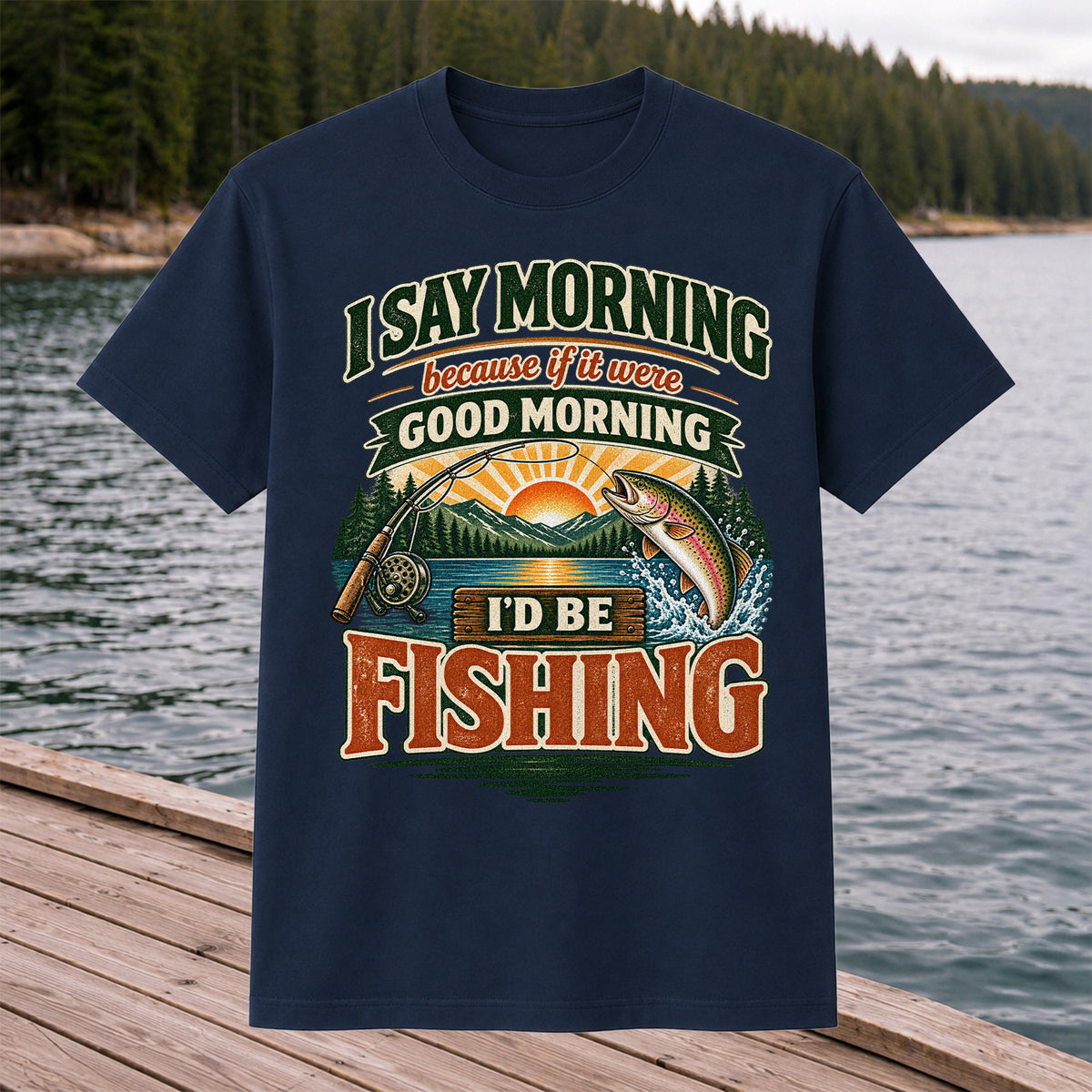 I Say Morning Because If It Were Good Morning I'd Be Fishing Rainbow Trout T-Shirt