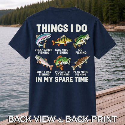 Colorful Fish Fishing Hobby Graphic T-Shirt | Back Print