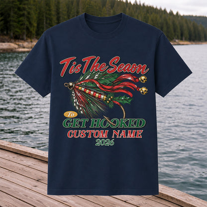 Personalized Christmas Fly Fishing Custom Name T-Shirt