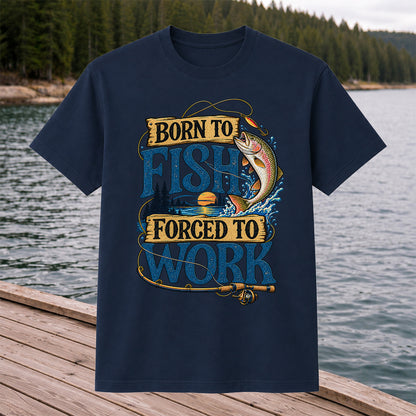 Rainbow Trout Lake Sunset Fishing Graphic T-Shirt