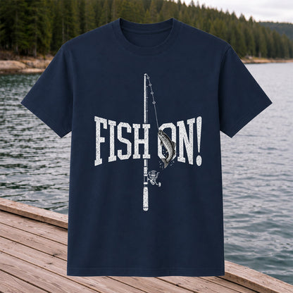 Fish On Trout and Fishing Rod Vintage Graphic T-Shirt