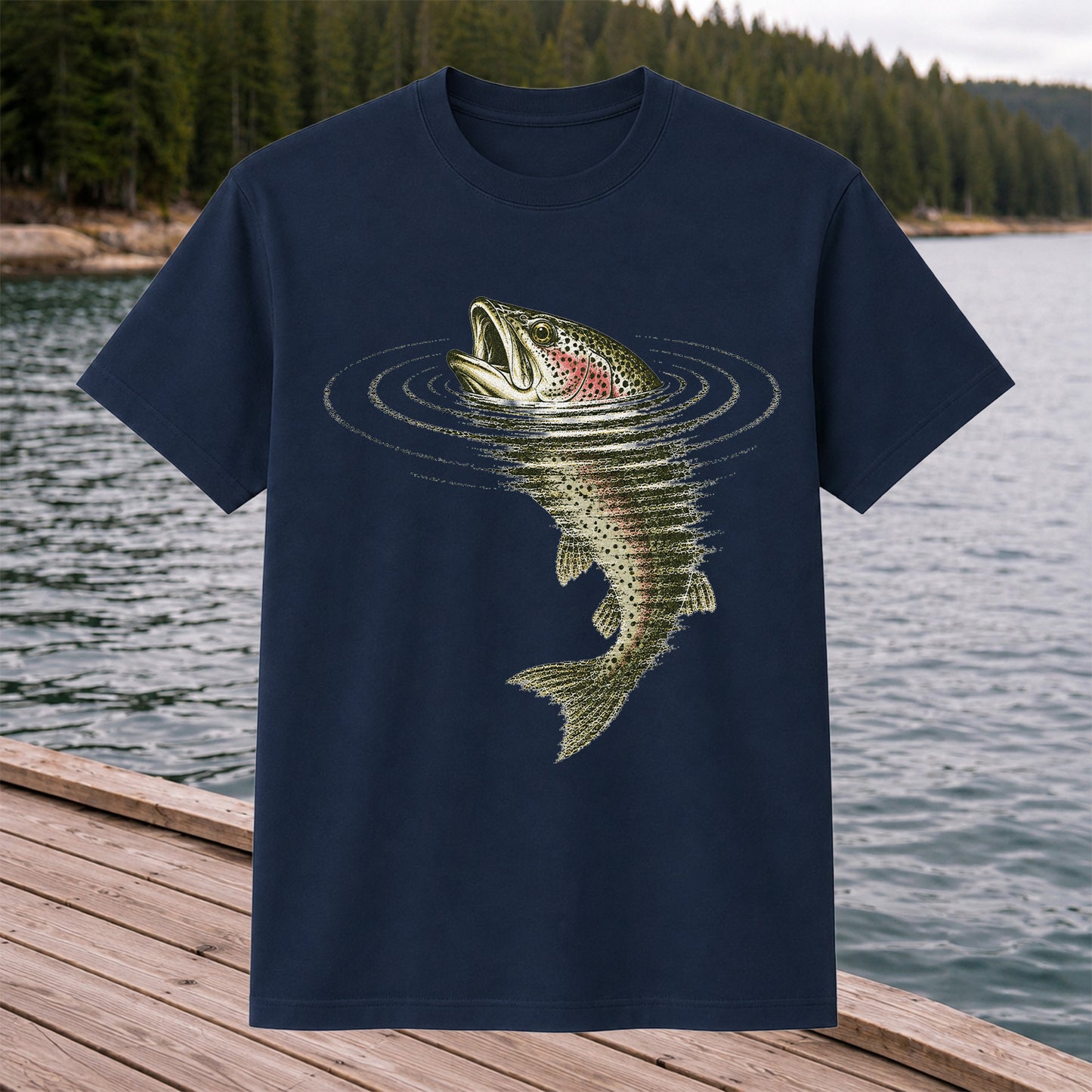Trout Fishing T-Shirt River Fishing Vintage Angler Tee