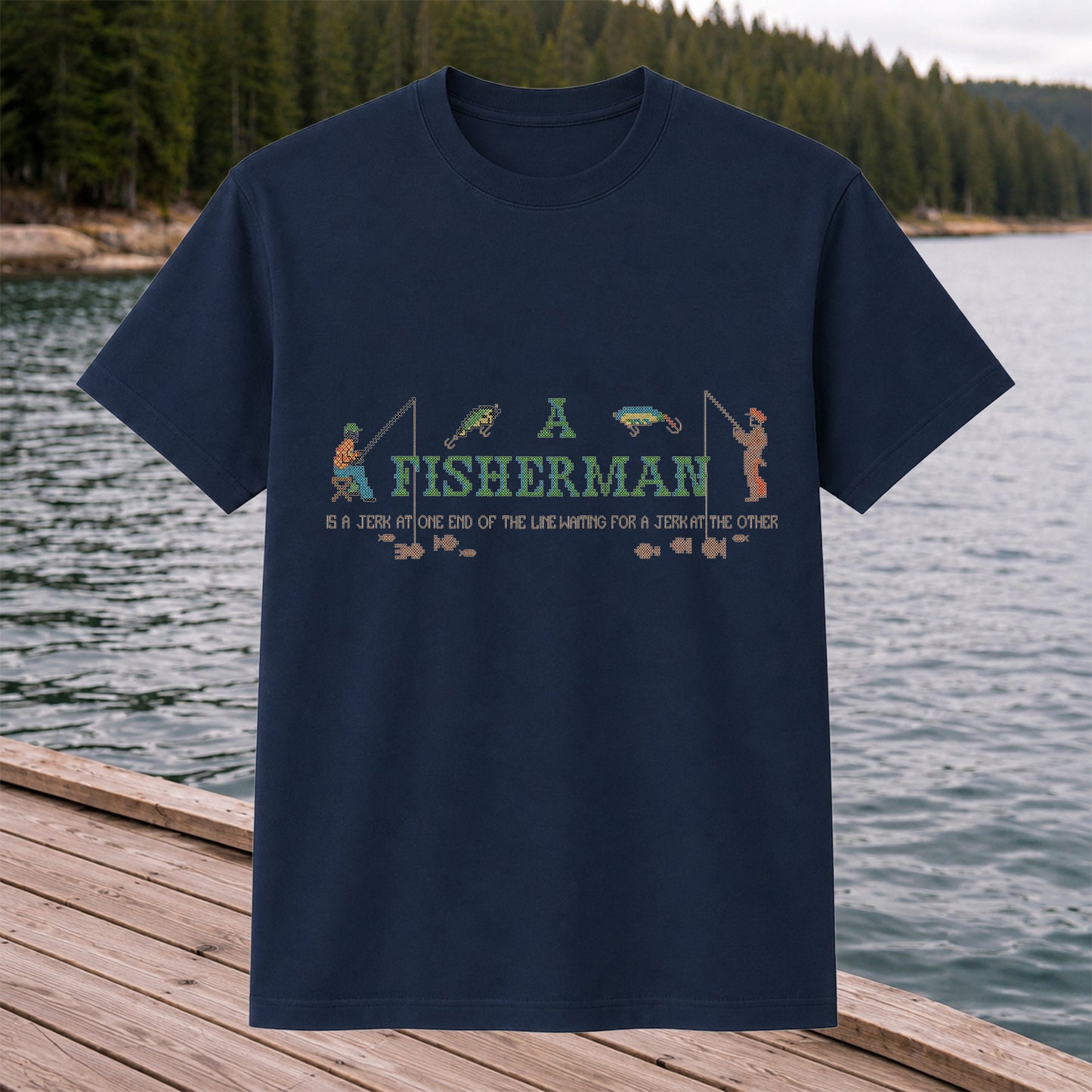 A Fisherman Jerk at Both Ends Funny Fishing T-Shirt