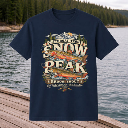 Cutthroat Trout Snow Peak Brook Trout Fishing Graphic T-Shirt