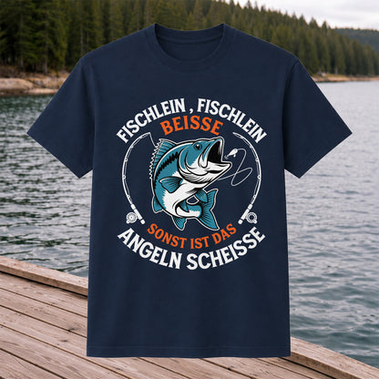 Fischlein Fischlein Beisse Funny Fishing Graphic T-Shirt