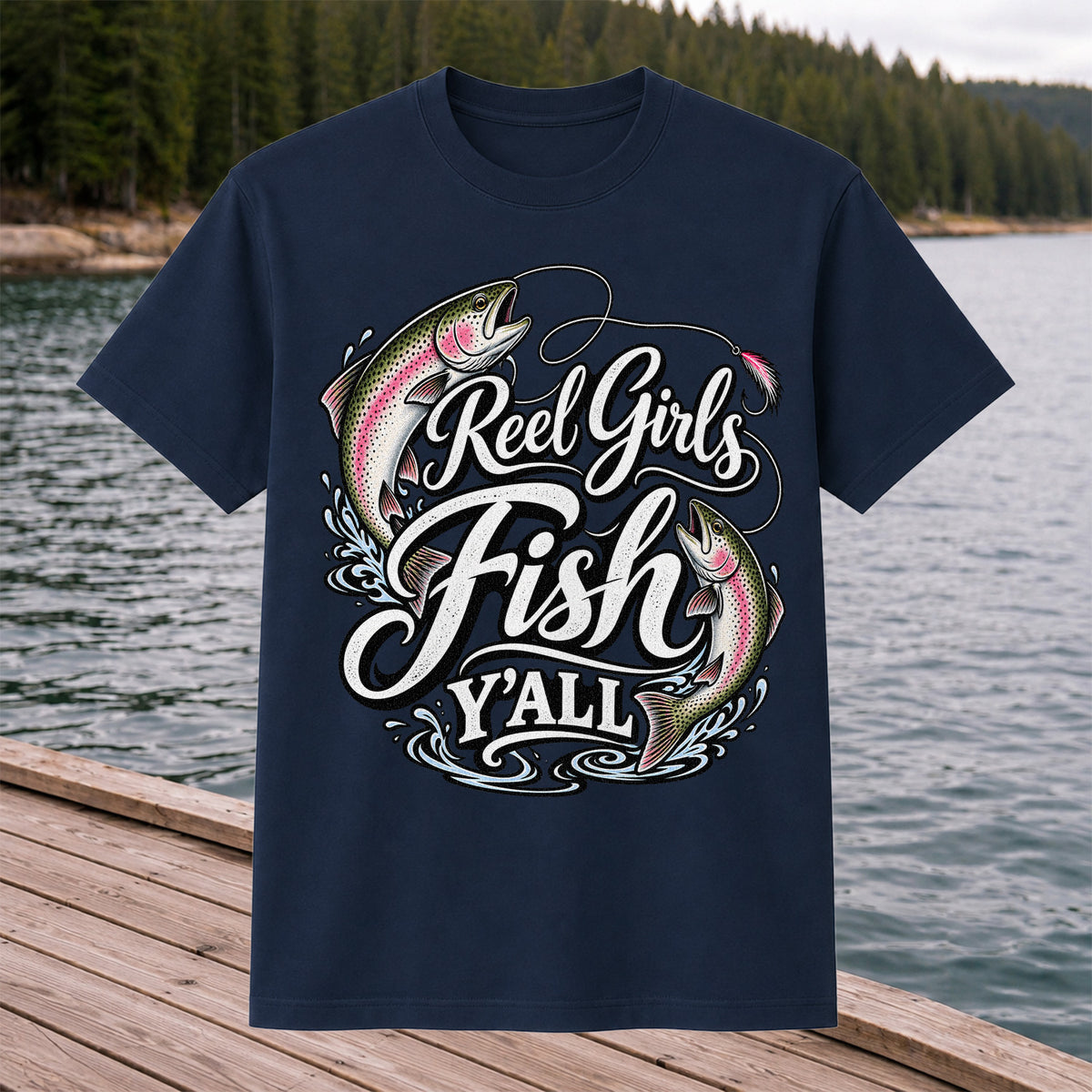 Reel Girls Fish Y'all Rainbow Trout Women's Fishing T-Shirt