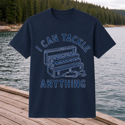 I Can Tackle Anything Tackle Box Funny Fishing T-Shirt