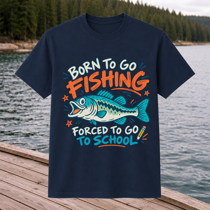 Funny Fish Fishing Graphic T-Shirt for Back to School