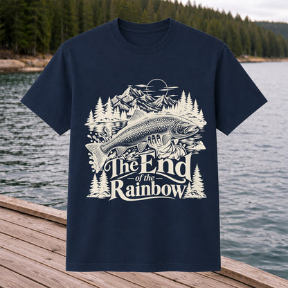 The End of the Rainbow Trout and Mountain Fishing Graphic T-Shirt