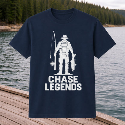 Chase Legends Fly Fishing Angler Silhouette Graphic T-Shirt