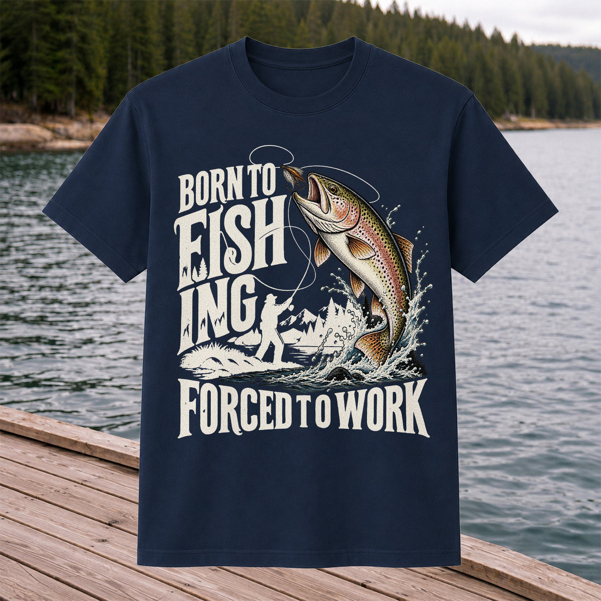 Born to Fish Trout Fishing Graphic T-Shirt