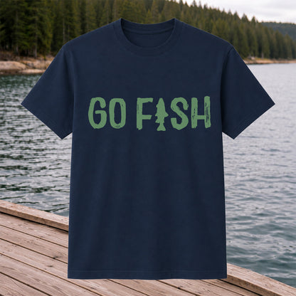 Go Fish Funny Fishing Graphic T-Shirt
