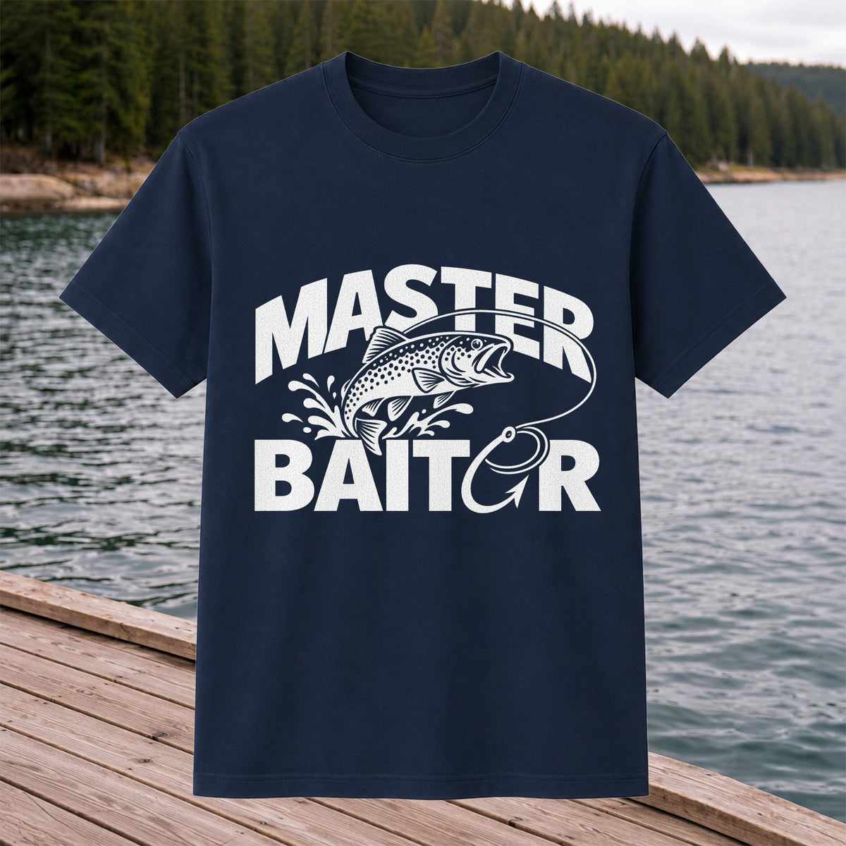 Master Baiter Funny Trout and Fishing Hook T-Shirt