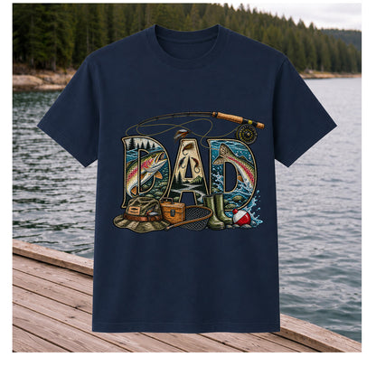 Dad Rainbow Trout Fly Fishing Vintage Graphic T-Shirt
