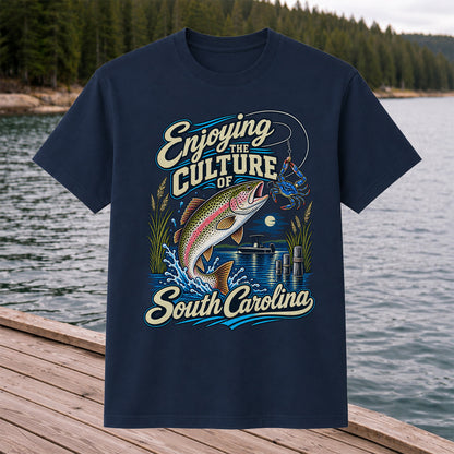 Enjoying the Culture of South Carolina Trout and Crab Fishing T-Shirt