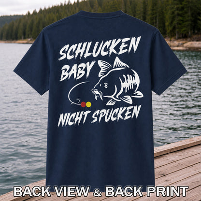 Schlucken Baby Nicht Spucken Funny Bass Fishing T-Shirt | Back Print
