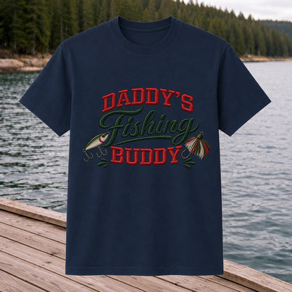 Daddy's Fishing Buddy Funny Fishing Graphic T-Shirt