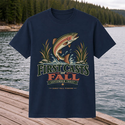 First Casts of Fall September Trout Fishing Graphic T-Shirt
