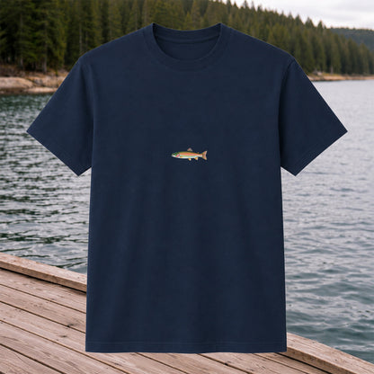 Tiny Rainbow Trout Minimalist Fishing Graphic T-Shirt