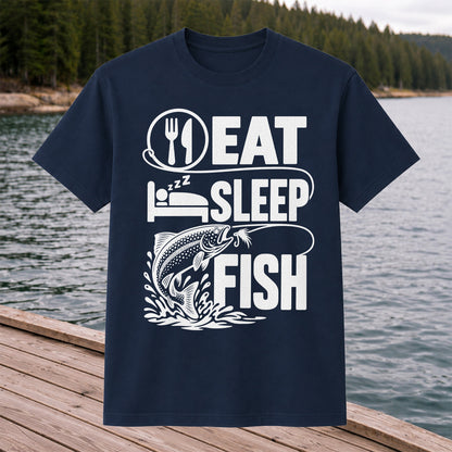 Eat Sleep Fish Trout Fly Fishing Graphic T-Shirt