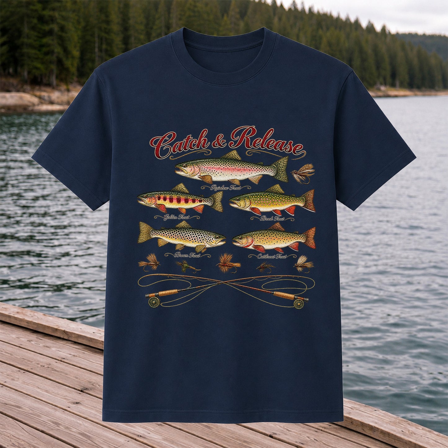 Catch & Release Trout Species Fly Fishing Graphic T-Shirt