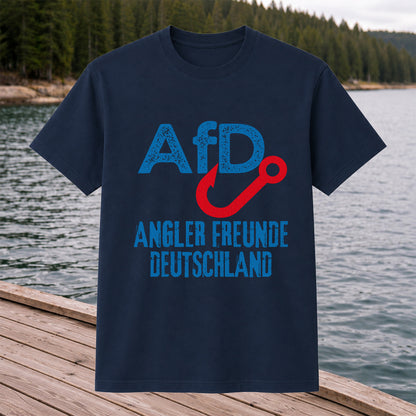 AFD Angler Freunde Deutschland Fishing Hook Graphic T-Shirt