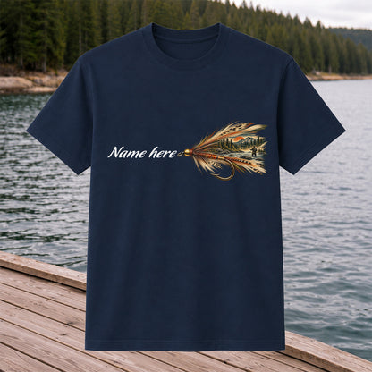 Personalized Fly Fishing Lure Name Graphic T-Shirt