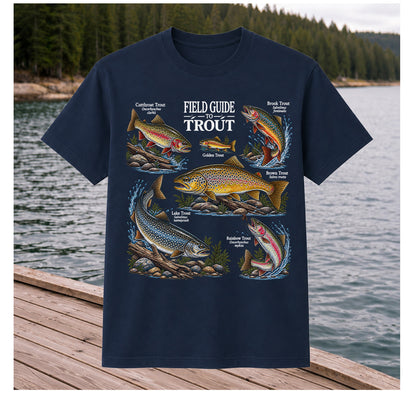 Field Guide to Trout Fishing Species Graphic T-Shirt