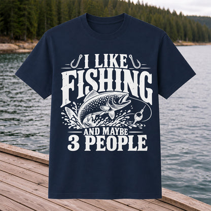 Funny Trout Fishing Three People Graphic T-Shirt