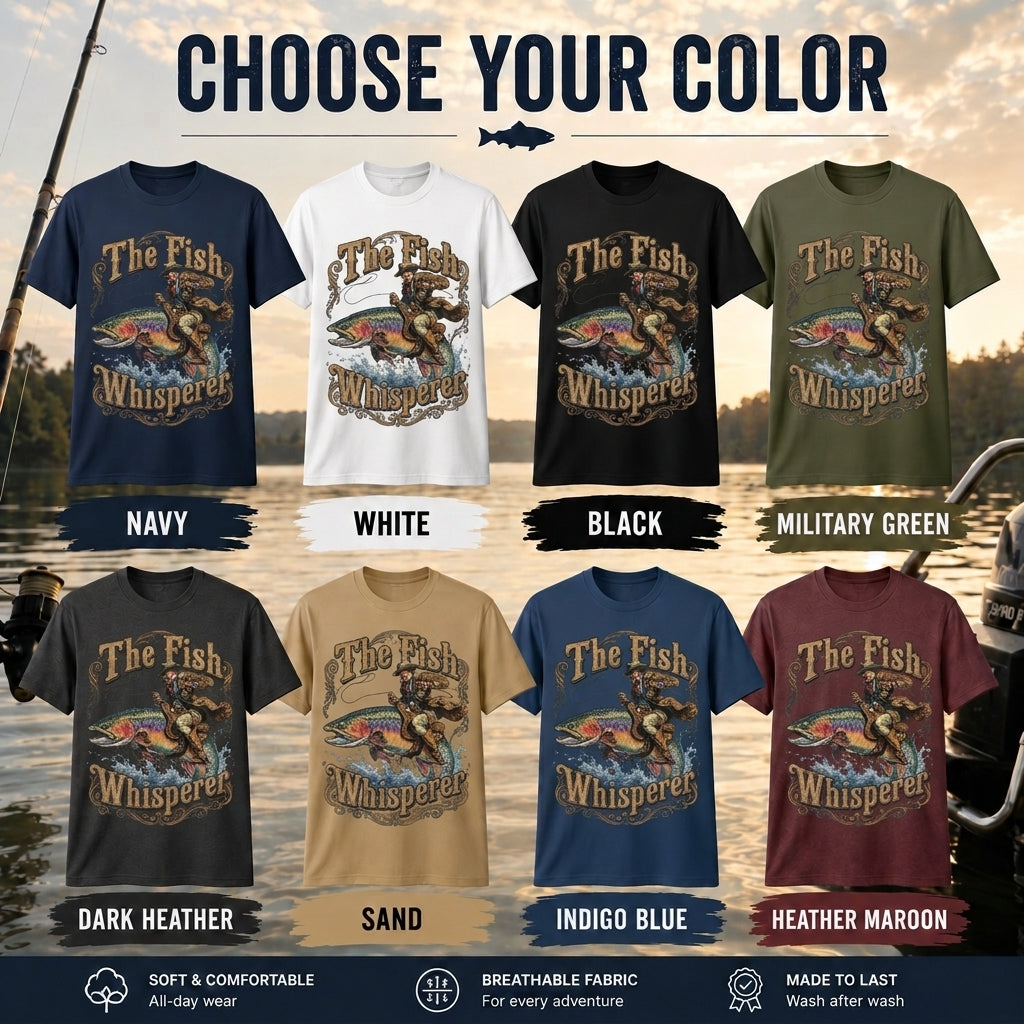 The Fish Whisperer Vintage Fishing T Shirt | Trout Angler Graphic Tee