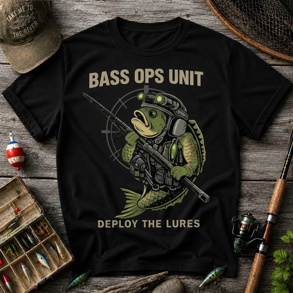 Bass Ops Unit Funny Bass Fishing Shirt