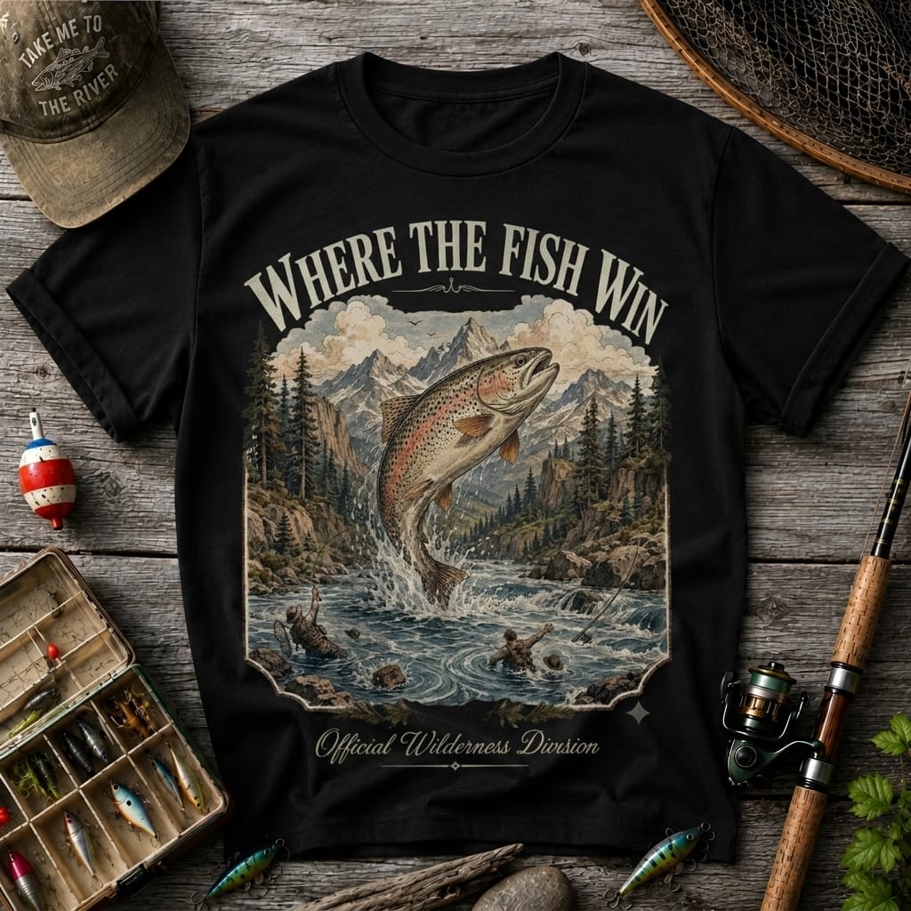 Where The Fish Win Trout Fishing Shirt