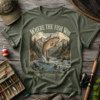 Where The Fish Win Trout Fishing Shirt