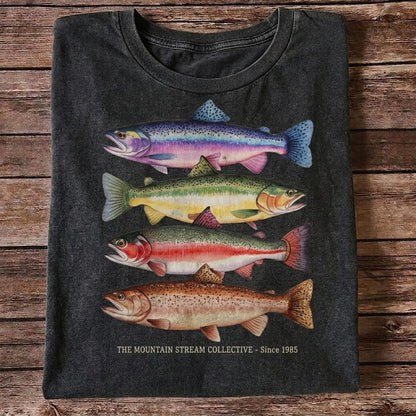 Vintage Trout Species Fishing T Shirt