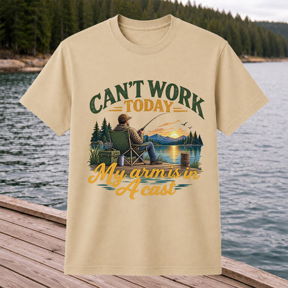 Can't Work Today My Arm Is in a Cast Fishing T-Shirt