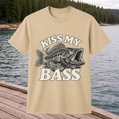 Kiss My Bass Vintage Fish Funny Fishing T-Shirt